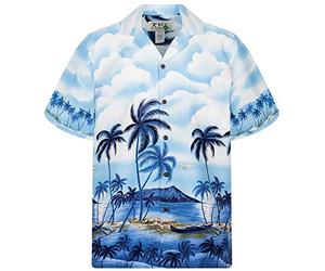 KY´s Original Chemise Hawaienne, Palm Beach, Bleu, XXL