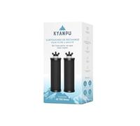 Kyanpu® - 2 Filtres Charbon Actif pour Filtre Gravité - Compatible Berkey, Berkefeld, Weeplow - Réduit 99,99% Contaminants, Chlore, Bactéries - 22 700L - Eau Robinet & Pluie - Cartouches Filtrantes