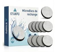 KYANPU Lot de 10 Disques Filtrants Compatibles Brita MicroDisc - 1500L de Filtration (1 An d'Eau) - Recharge Gourde Filtrante Fill&Go Bouteille & Carafe - Charbon Actif Anti Chlore, PFAS & Goût