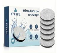 KYANPU Lot de 6 Disques Filtrants Compatibles Brita MicroDisc - 900L de Filtration (6x150L) - Recharge Gourde Filtrante Fill&Go Bouteille & Carafe - Charbon Actif Anti Chlore, PFAS & Goût