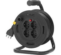 KYAOAYO-0P32730 Enrouler 2P+T 16 A 230 V Avec Sécurité Thermique D'Échauffement Du Câble, 4 Pr s Sicury 2P+T 16 A Universel, Fiche 2P+T 16 A Standard Italien S17, Câble H05Vv-F 3G1,5 Mm2 15 M
