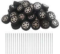 KYAOAYO-1 Set 50 Pcs 4. 2 Cm Bricolage Voiture Jouet Roues Rc Voiture Camion Modèle Roue Rc Arbre De Voiture Pneu Remplacement Rc Voiture Fournitures Pour Enfants En Bas Âge