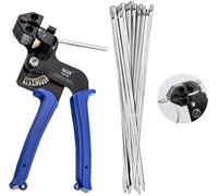 KYAOAYO-100 Pièces Serre-Câbles Inox Electriques, Serre Cable Acier Pince Collier, 4,6X300Mm Attache Cable, Pour Lien De Serrage, Pistolet À Attache En Acier Inoxydable