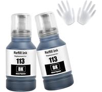 KYAOAYO-113 Encre 2 Noir Compatible Pour Ecotank Et-5150 Et-5160 Et-5170 Et-5800 Et-5850 Et-5880 Et-16150 Et-16600 Et-16650 Et-16680 Pro Et-5800 Et-5850 Et-5880 Et-15000 Imprimante (Bk*2)