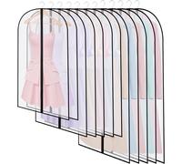 KYAOAYO-12 Housses De Vêtements, Housses De Protection Semi Transparentes, 60 X 120/100/80 Cm Housse Vetements À Suspendre Anti Poussière Etanche Mite Humidité Pour Chem Costumes Manteaux, Noir