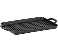 KYAOAYO-12469 Plaque À Griller Avec Poignées, Fonte, Bonne Rétention De Chaleur, Adapté À L'Induction, 35 X 25 Cm, Noir, Calido