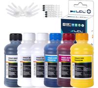 KYAOAYO-1500Ml Recharge D'Encre Dtf Premium Pour Imprimantes Impression De Film De Transfert Thermique Compatible Pour L800L1800 L805 R1390 4720 I3200 Xp600 Dx7 Dx5 5113 (250Ml X 6, Cmyk 2Wh)