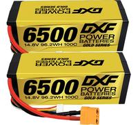 KYAOAYO-2 Paquet Batterie Lipo 4S Haute Performance Pour Modèles Rc - Lipo 4S 6500Mah 14.8V 100C Xt90- Compatible Slash, E x,Rustler, Stampede, i, Kyosho, Axial- Batterie Lipo 4S Pour Une Puissance