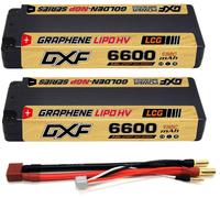 KYAOAYO-2 Paquets Batterie Lipo 2S 6600Mah 150C - Lipo 2S Haute Performance Pour Hélicoptères Rc, Avions, Bateaux, Voitures Rc, Slash Vxl, E- x Brushless - Connecteur Deans/T 5Mm, 7.6V, 244G