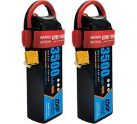 KYAOAYO-2 Paquets Batterie Lipo 4S 14,8V 3500Mah 100C Pour Hélicoptère Et Avions Rc, Connecteur Xt60, Lipo 4S Haute Performance E-Flite Rare Bear, Piper J-3, Christen Eagle Ii 90, Align Trex, Gaui, F