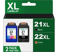 KYAOAYO-21Xl 22Xl Cartouches D'Encre Compatibles Pour 21 22 Pour Deskjet F380 F390 D2360 D2460 3940 D1560 F2180 F4180 D1530 Officejet 4315 4355 Psc 1410 (2 Pack)