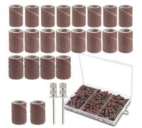 KYAOAYO-240 Pcs Tambour Adaptateur De Band Ponçage Manchon Abrasif Compatible Avec Dremel Outils Rotatifs Embout Emeri Mandrin Pour Ponceuse Grain 80/120/180 Ongles Pour Céramique, Pierre