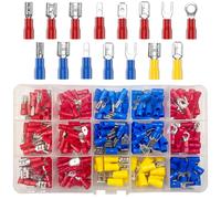 KYAOAYO-280 Pièces 15 Types Cosses Electriques A Sertir Connecteurs Avec Douilles Isolantes, Anneau Plates Fourches Cosses Et Kits Avec Coffret D'Assortiment, Pour Électriciens