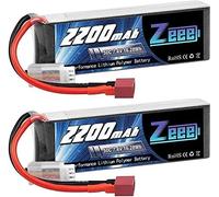 Kyaoayo-2s Lipo Batterie 2200mah 7,4v 50c 2s Batterie Rc Avec Connecteur T Pour Fpv Racing Drones Vélo De Route Quadcopters Avion Hélicoptère Rc Bateau Rc Voiture (2 Paquets)-Zeee