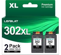 KYAOAYO-302Xl Cartouches D'Encre Remplacement Pour 302 Xl Pour Officejet 3831 3830 3833 3835 4650 5232 5220 5230 Envy 4520 4521 4524 4527 Deskjet 3630 2130 3630 3634 (2 Noir)