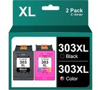 KYAOAYO-303 Xl Cartouches D'Encre Remplacement Pour 303 Xl 303Xl Noir Et Couleur Pour Envy Photo 6230 6220 6234 6232 7830 7134 (2-Pack)