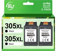 KYAOAYO-305 Xl Noir Remplacement Pour Cartouche 305 Noir Pour Encre 305 Noir 305Xl Pour Deskjet 2700 2720E 2700E 2723E 2721E 4120E 2710E 2722 3820E Envy 6000 6032E 6020E (Noir, 2-Pack)