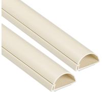 KYAOAYO-30X15Mm Moulure Décorative En Demi-Cercle 1D3015M-2Pk Goulotte Électrique Cache-Câble 2 X 1M Longeurs, Crème