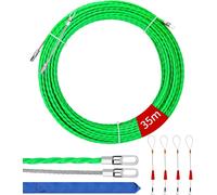 KYAOAYO-35 M Aiguille Electricien Rigide,Tire Fil Electrique,Ø 4,5 Mm, Aiguille Electricien Nylon Avec 4 Tête Guidage, Aiguille Tire Fil Pour Câble De Communication Mur Conduit De Sol(Vert)