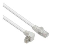 KYAOAYO-395521 Câble Ethernet Coudé 90° Cat 5E Rj45 - Débit 1 Gigabit Connecteur Dorés, Cordon Idéal Pour Reseaux Adsl, Optique Internet Ordinateurs, Gaming, Consoles De Jeux (1,5 Mètres) - Blanc