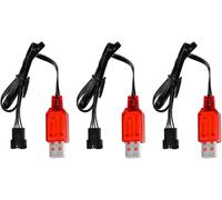 Kyaoayo-3pcs 7.4v Sm - 4p Plug Câble De Charge Usb Pour De36w De65 Hm202 Ec08 Ec16 De85 Rc Modèle De Voiture Buggy M416 Chargeur De Batterie Électrique Machine À Explosion À Boule De Gel-Zygy
