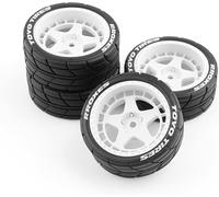 KYAOAYO-4Pcs / 1Set Drift Wheel Hub Pneu Rc Pneus Pour i Pour Kyosho Pour Tamiya 1: 10Wrc Tt02 Xv01 Rc Pièces De Mise À Niveau De Modification De Voiture