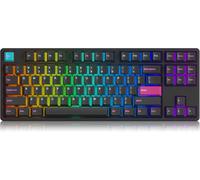 KYAOAYO-5087S Clavier De Jeu Mécanique Rvb, Clavier Tkl Filaire 87 Touches, Prend En Charge La Programmation Qmk/Via, Commutateur Linéaire Échangeable À Chaud, Touches Pbt (Minuit, Jaune Crème)