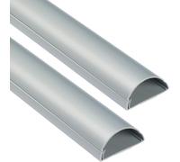 KYAOAYO-50X25Mm Moulure Décorative En Demi-Cercle, 1M5025A-2Pk, Goulotte Électrique, Cache-Câble, 2 X 1M Longeurs, Effet Aluminium