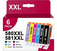 KYAOAYO-581 Cli 581Xxl Pgi 580 Xxl Ts9550 Ts6350A Ts8350 Tr7550 Cartouche D' Encre Pour Canon 581 580 Pour Pixma Ts6150 Ts6350 Ts7450A Tr7500 Tr8500 Ts8200 Ts8350 Ts9150(6 Pack)