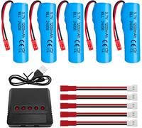Kyaoayo-5pcs 3.7v 1200mah Batterie Lithium &1pcs 5 En 1 Chargeur Pour Hj819 De819 Huina 1337 1338 1516 Contrôle À Distance De La Batterie De La Voiture De Jouet-Zygy