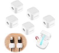 KYAOAYO-6 Pièces Clips Câble,Organisateur De Cables,Accroche Cable,Clips De Câble Autocollants,Support De Câble Magnétique,Convient Pour Le Bureau, La Table De Nuit, Le Câble De Charge, Hdmi, Usb