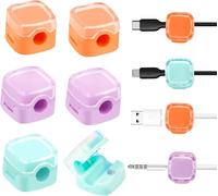 KYAOAYO-6 Pièces Organisateur De Câble Magnétique, Clips Cable Auto-Adhésifs, Cable Management Bureau, Accroche Cable Adhésif Pour Table De Nuit, Câbles D'Alimentation, Câbles Hdmi, Usb, Audio,Coloré