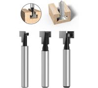 KYAOAYO-6Mm Fra En Rainure En T, Routeur À Rainure En T Forme Routeur Bits, 3Pcs (7.93/9.52/12.7Mm) Queue De Fra Avec Lame Fra s À Bois Pour Outils Électriques Outil De Menu rie
