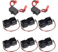 Kyaoayo-6pcs Support De Batterie 4 Aa Boîte De Rangement Récepteur Boîtier Conteneur 6v Avec 2 Broches Jst Connecteur, 2pcs Interrupteur Récepteur Rc Futaba, Pour Rc Voiture Avion-Sanag
