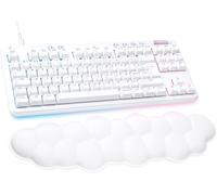 KYAOAYO-713 Clavier Gamer Filaire Mécanique Avec Éclairage Rgb Lightsync, Interrupteurs Tactiles (Gx Brown) Et Repose-Poignet Pour Clavier, Compatible Pc Et Mac, Français Azerty - Blanc