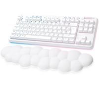 KYAOAYO-715 Clavier Gamer Mécanique Sans Fil Avec Éclairage Rgb Lightsync, Lightspeed, Linéaire Switchs (Gx Rouge) Et Repose-Poignet Pour Clavier, Compatible Pc Et Mac, Français Azerty - Blanc