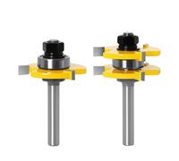 KYAOAYO-8Mm Queue Routeur À Rainure, Jeu De 2 Fra s À Rainurer Routeur Bits Outils De Menu rie Fra De Rainure En T À 3 Dents Pour Travail Coupe Du Bois