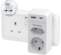 KYAOAYO-Adaptateur Pr Angla , Adaptateur De Voyage Pr Angla Uk Angleterre France Avec 2 Usb, Multifonction 4 En 1 Pr , Pour Irlande,Singapour