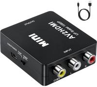 Kyaoayo-Adaptateur Rca Vers Hdmi, Mini Av Cvbs Vers Hdmi Vidéo Signal Audio Convertisseurs Adaptateur 1080p 720 Compatible Avec Caméra, Xbox 360, Ps2, Ps3, Wii, N64, Gamecube