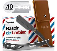 Kyaoayo-Barbershop Rasoir Barbe Homme - Rasoir Coupe Choux Barbe + 20 Demi-Lames De Rasoir Derby + Pochette De Transport - Rasoir De R À Lame Interchangeable - Straight Razor