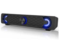 KYAOAYO-Barre De Son D'Ordinateur, Haut-Parleurs Parfaits Pour Les Pc, Barre De Son Usb, Haut-Parleurs De Jeu Avec Lumières Led Froides, Bureau, Ordinateur Portable