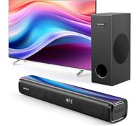 KYAOAYO-Barre De Son Pour Tv Avec Caisson De Basses Pc Gaming 2.1 Ch 2025 Amélioré Barre De Son Tv Basse Profonde Ordinateur Bt 5.3/Usb/Hd-Arc/Optique/Aux Bass & Tr e Réglable - Cinéma Maison
