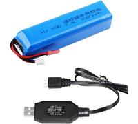 KYAOAYO-Batterie De Rechange Lipo 7,4 V 3000 Mah Avec Connecteur Jst Avec Chargeur Usb Pour Frsky Taranis X9D Plus Flysky Émetteur Télécommande Rc Jouets