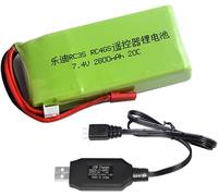 KYAOAYO-Batterie Lipo 7,4 V 2800 Mah Rc Rechargeable Avec Connecteur Jst Avec Chargeur Usb Pour Émetteur Radiolink Rc3S Rc4Gs Rc6Gs