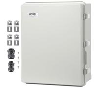 KYAOAYO-Boîte De Jonction Électrique, 350X250X150 Mm Boîtier Électrique Plastique Abs Couvercle À Charnière, Loquet En Acier Inoxydable, Étanche Ip67 À La Poussière Pour Projets Électriques Extérieur