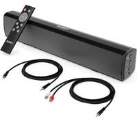 KYAOAYO-Bowfell 50W Barre De Son Tv Bluetooth Enceinte Tv Home Cinema 2.0 Barres De Son Avec Entrée Optique, Rca, Usb, Mp3 Et Aux Réglages Personnalisés De L'Égal ur Et Télécommande (Noir)