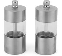 Kyaoayo-Bw11840eu7 Salt And Pepper Grinder Set \ Mini Seasoning Mills, Peppercorn Kitchen Mill Set, Adjustable Ceramic Grinding Mechanism Coarse To Fine, Acrylic Window, Manual Twist To Grind, Compac