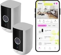Kyaoayo-By Netatmo, Pack De 2 Caméras De Sécurité Intérieur & Extérieur 2k Sans Fil, 140° De Vue, Ip65, Stockage 64 Go Sd/Cloud, Détection De Mouvement, 9600mah, Audio Bidirectionnel, Obu-2owc