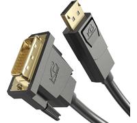 KYAOAYO-Câble Adaptateur Displayport-Dvi ¿ 2M (Dual Link/24+1, Displayport Dual-Mode/Dp++, 1080P/Full Hd À 60Hz, Câble Vidéo Numérique Actif, Pour Relier Un Pc Et Un Écran Dvi, Noir)