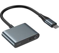 KYAOAYO-Câble Adaptateur Hdmi Pour Iphone, 1080P Adaptateur Av Numérique De Hdmi Synchronisation Câble, Plug And Play Pour Iphone/Ipad Vers Tv/Hdtv/Monitor/Projector(Pas Besoin De Brancher)